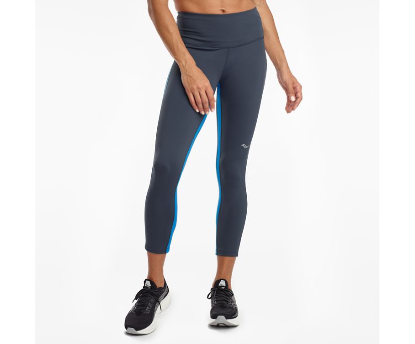 Women\'s Saucony Fortify Crop Pants Blue | Singapore 277JPQJ